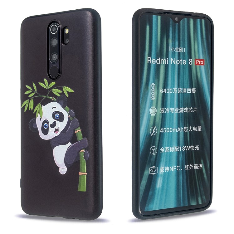 Pattern Printing Embossed TPU Case for Xiaomi Redmi Note 8 Pro - Panda Pattern-3