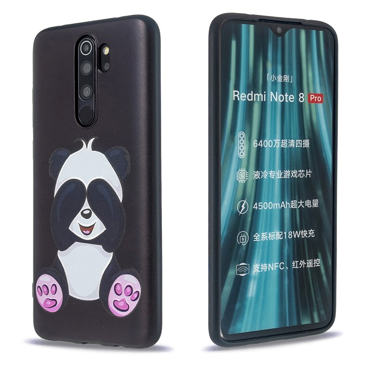L'impression Du Motif En Relief TPU Pour Xiaomi Redmi Note 8 Pro - Panda Mignon-3