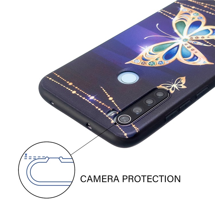 Embossment Modellato Cassa Del Telefono TPU Per Xiaomi Redmi Nota 8 - Diamante Farfalla-5