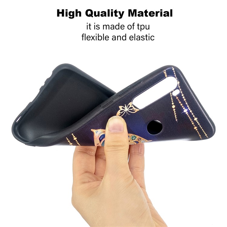 Embossment Modellato Cassa Del Telefono TPU Per Xiaomi Redmi Nota 8 - Diamante Farfalla-6