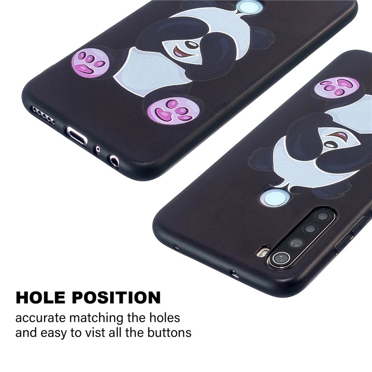 Bosselage Modelée Cas De Téléphone TPU Pour Xiaomi Redmi Note 8 - Panda Mignon-4