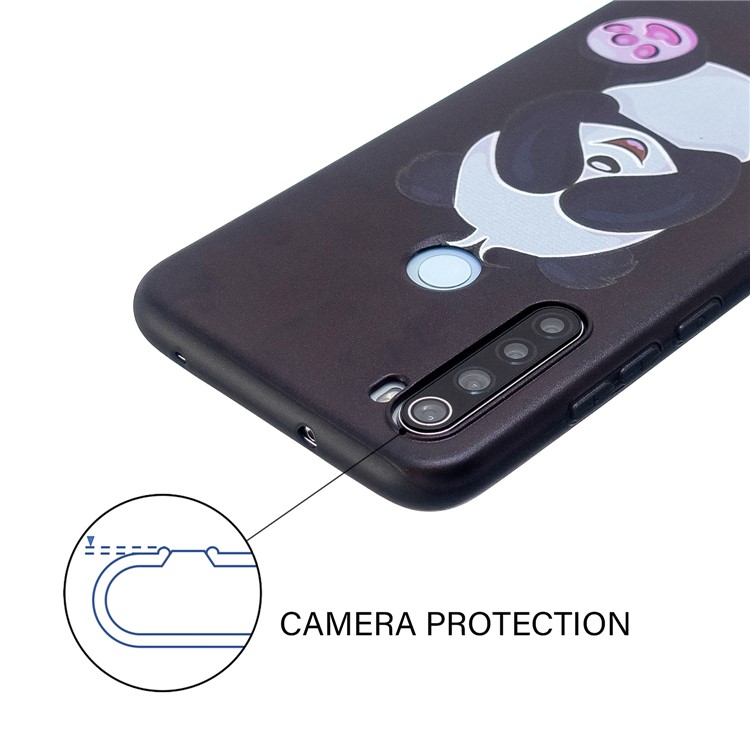 Bosselage Modelée Cas De Téléphone TPU Pour Xiaomi Redmi Note 8 - Panda Mignon-5