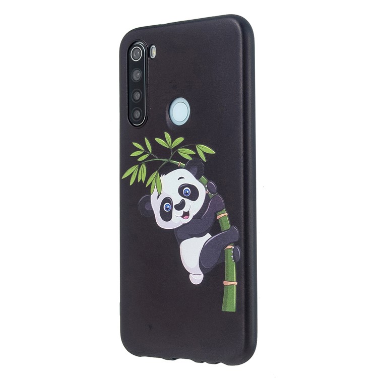 Embossment Modellato Cassa Del Telefono TPU Per Xiaomi Redmi Nota 8 - Arrampicata Panda Sul Bambù-2