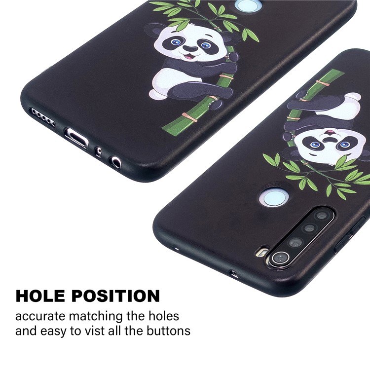Embossment Modellato Cassa Del Telefono TPU Per Xiaomi Redmi Nota 8 - Arrampicata Panda Sul Bambù-4