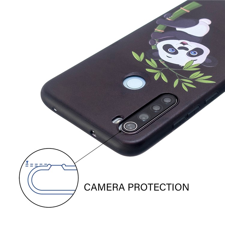 Embossment Modellato Cassa Del Telefono TPU Per Xiaomi Redmi Nota 8 - Arrampicata Panda Sul Bambù-5