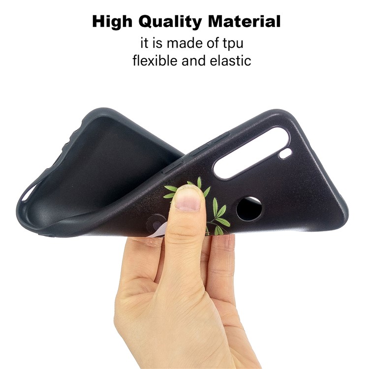 Embossment Modellato Cassa Del Telefono TPU Per Xiaomi Redmi Nota 8 - Arrampicata Panda Sul Bambù-6