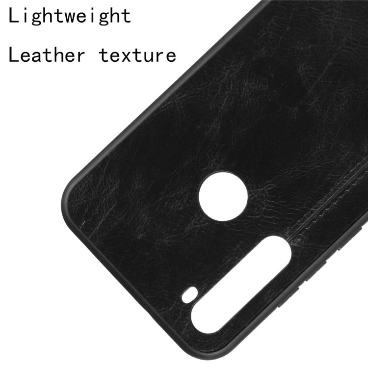 Textured PU Leather Coated PC TPU Hybrid Case for Xiaomi Redmi Note 8 - Black-5