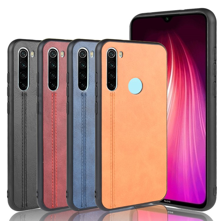 Textured PU Leather Coated PC TPU Hybrid Case for Xiaomi Redmi Note 8 - Black-9