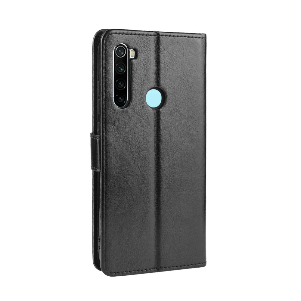 Crazy Horse Surface Skin Leather Wallet Case for Xiaomi Redmi Note 8T - Black-4