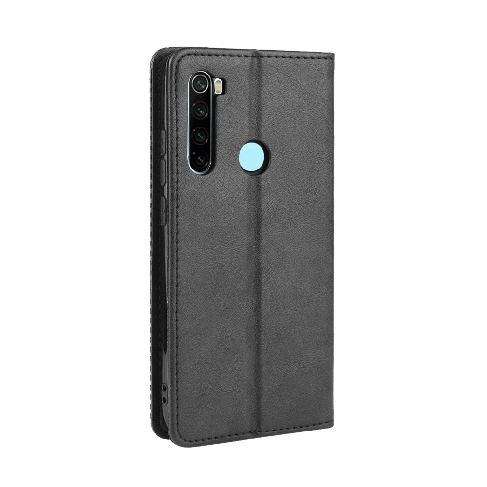 Copertina Involuta in Pelle Automatica Retrò Per Xiaomi Redmi Note 8T - Nero