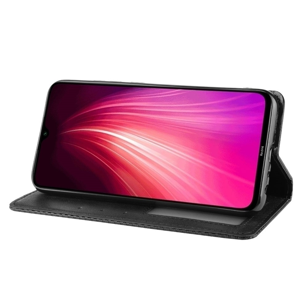 Tampa Da Caixa De Couro Absorvida Auto-retro Para Xiaomi Redmi Nota T8 - Preto-7