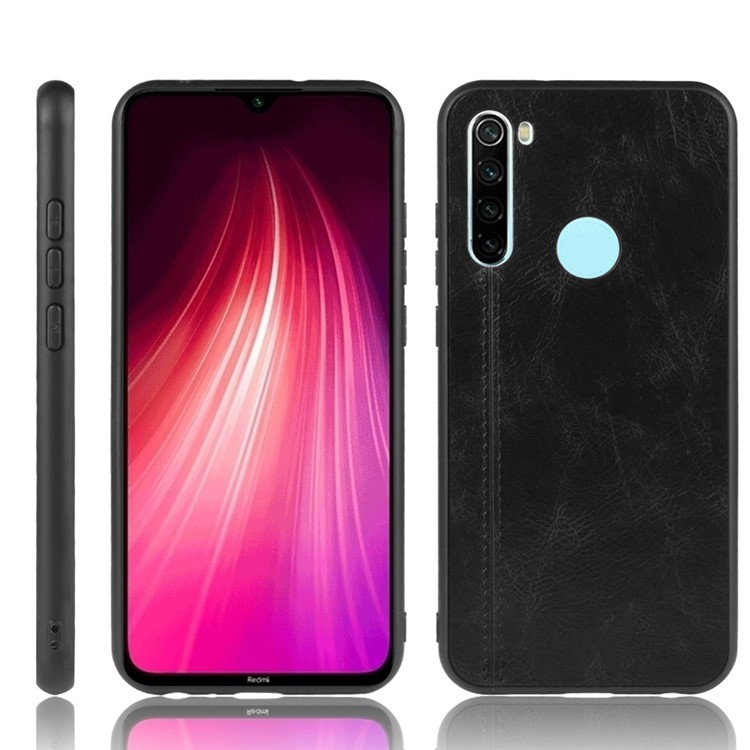 PU Leather + PC + TPU Cover Case for Xiaomi Redmi Note 8T - Black-1