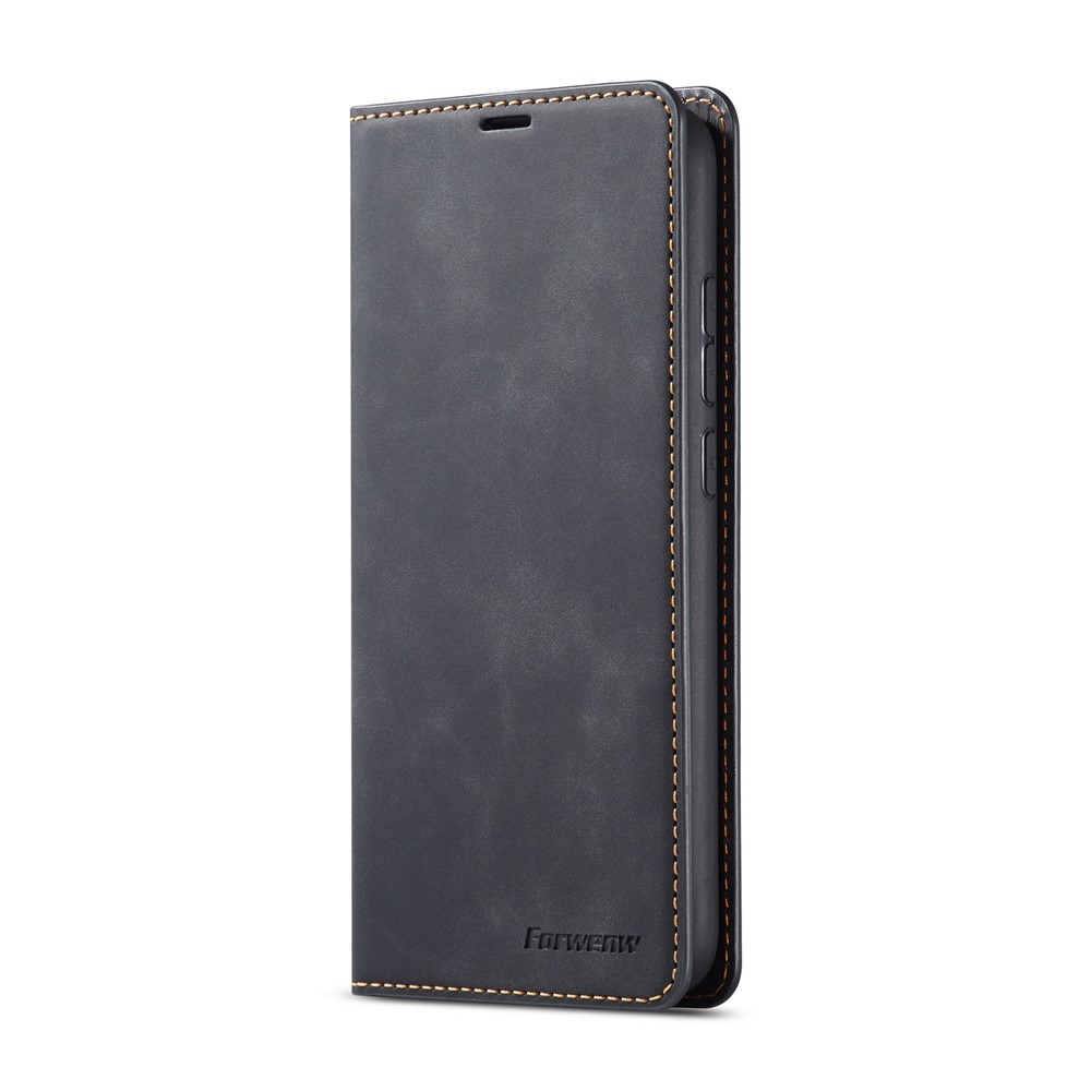 FORWENW Fantasy Series Auto-absorbed Silky Touch Leather Stand Case for Xiaomi Redmi Note 8 - Black-2