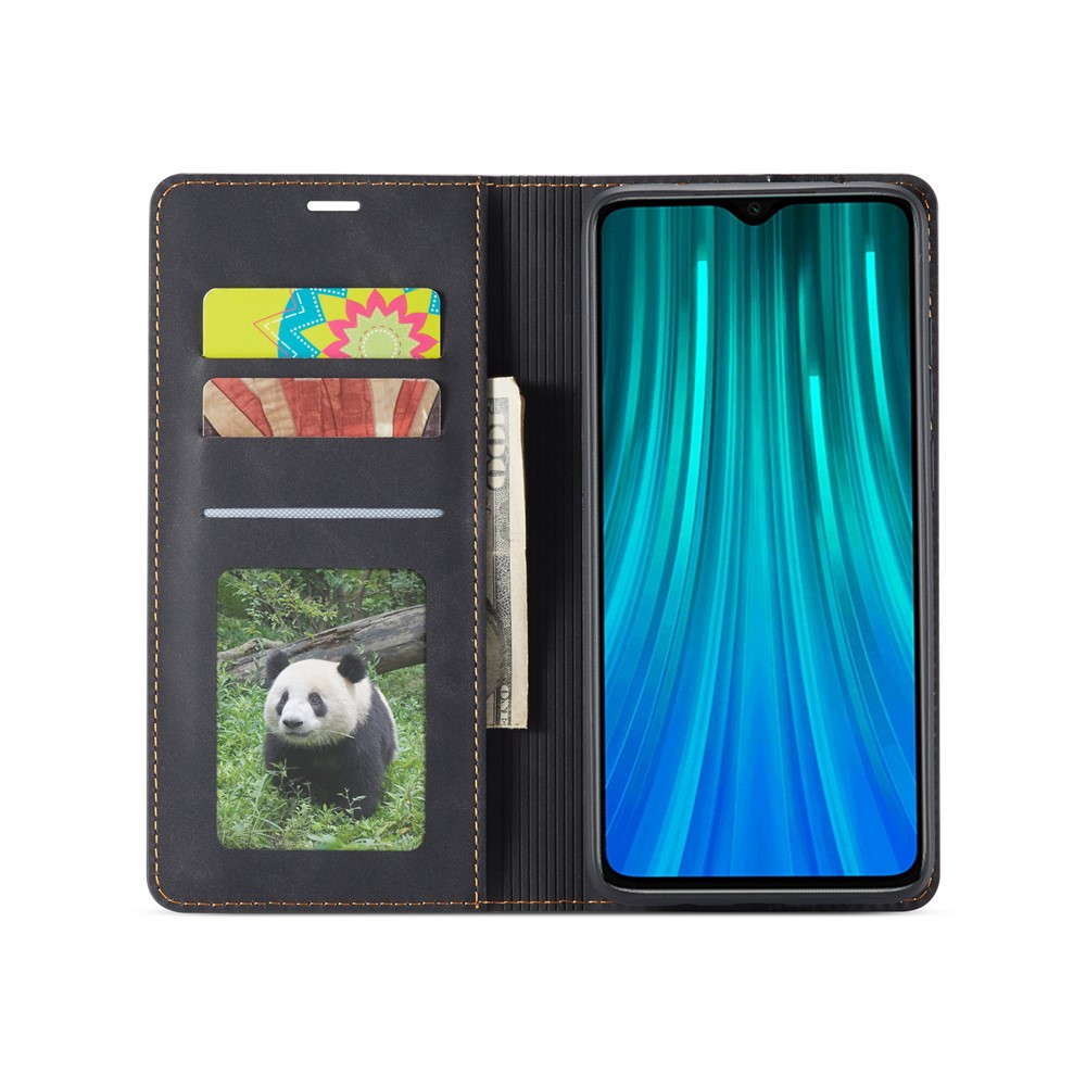 Forwenw Fantasy Série Auto-Absorbé Silky Touch Cuir Case Pour Xiaomi Redmi Note 8 Pro - Noir