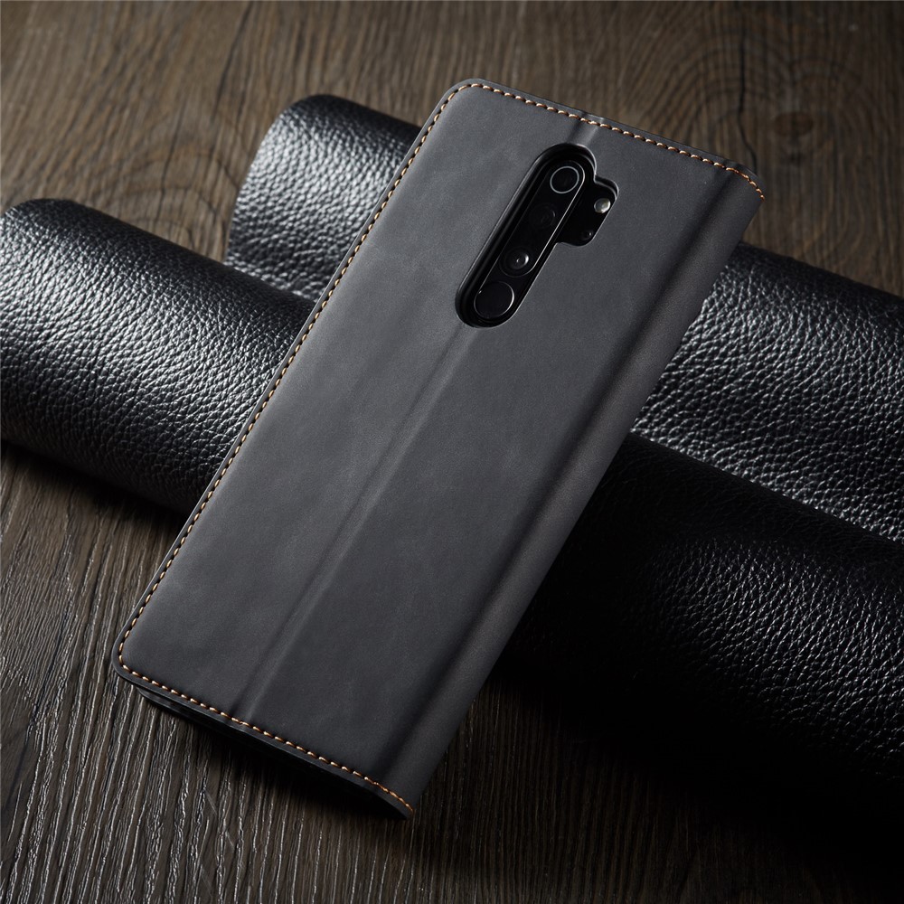 FORWENW Fantasy Series Auto-absorbed Silky Touch Leather Case for Xiaomi Redmi Note 8 Pro - Black-8