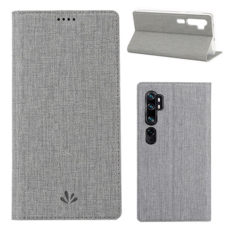 VILI DMX Cross Texture Stand Leather Card Holder Case for Xiaomi Mi CC9 Pro / Note 10 / Note 10 Pro - Grey-1