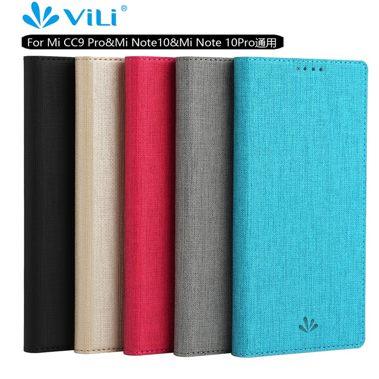 VILI DMX Cross Texture Stand Leather Card Holder Case for Xiaomi Mi CC9 Pro / Note 10 / Note 10 Pro - Grey-21