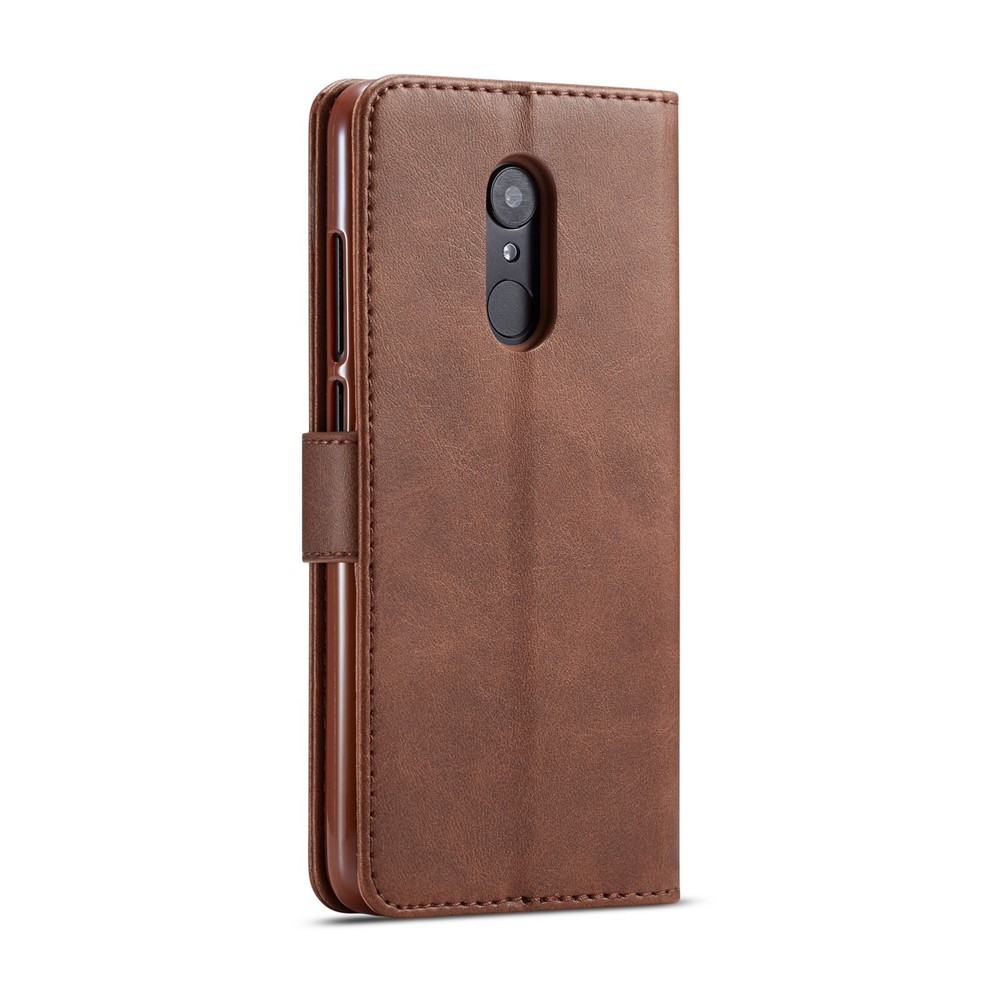 LC.IMEEKE Leather Wallet Case for Xiaomi Redmi 8 - Coffee-3