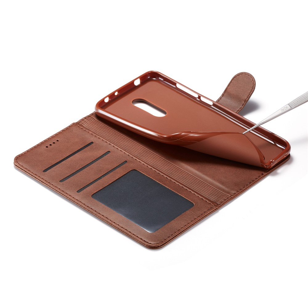 LC.IMEEKE Leather Wallet Case for Xiaomi Redmi 8 - Coffee-8