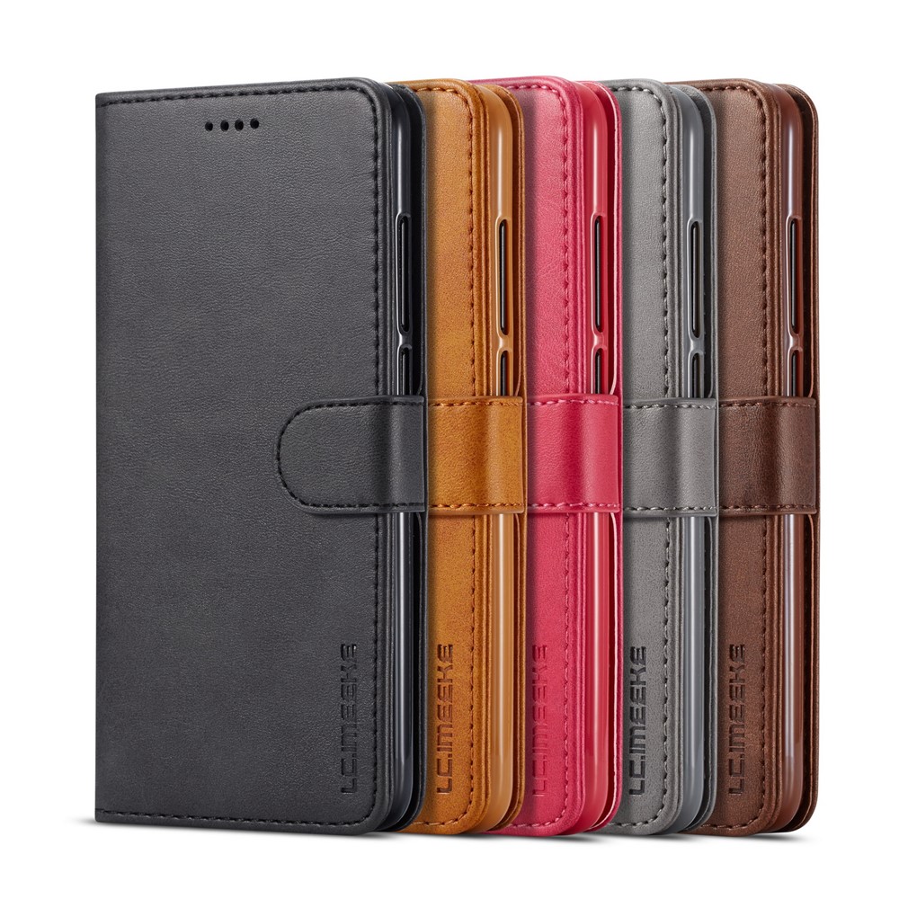 LC.IMEEKE Leather Wallet Case for Xiaomi Redmi 8 - Coffee-9