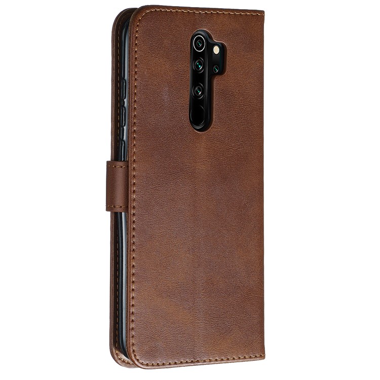 Zipper Pocket Leather Wallet Case for Xiaomi Redmi Note 8 Pro - Brown-5