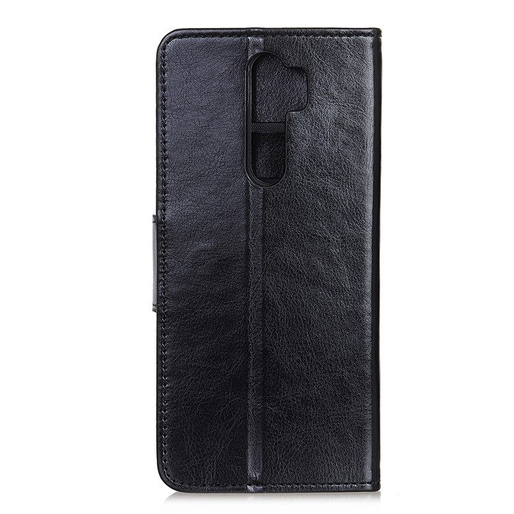 Crazy Horse Skin Wallet Leather Stand Phone Case for Xiaomi Redmi Note 8 Pro - Black-8