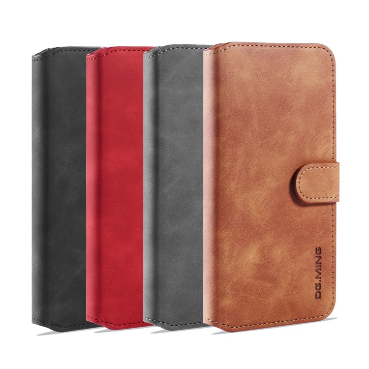 DG.MING Retro Leather Case for Xiaomi Mi Note 10/CC9 Pro - Brown-16