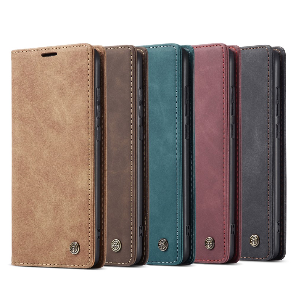 CASEME 013 Series Auto-absorbed Leather Wallet Stand Case Phone Shell for Xiaomi Redmi Note 8 Pro - Brown-30