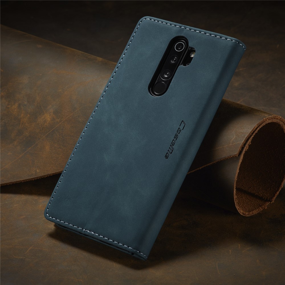 CASEME 013 Series Cartera De Piel De Auto-absorción Cáscara Del Teléfono Del Caso Del Soporte Para Xiaomi Redmi Nota 8 Pro - Azul-18