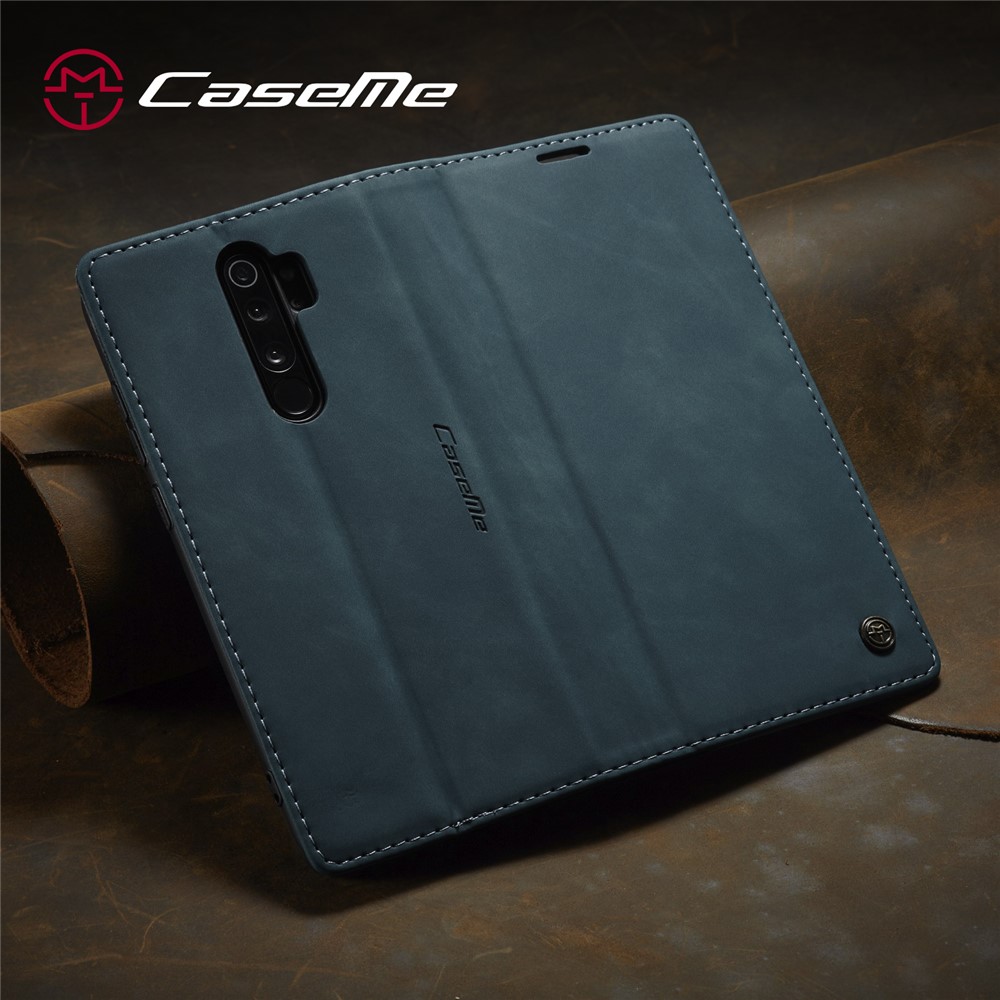 CASEME 013 Series Cartera De Piel De Auto-absorción Cáscara Del Teléfono Del Caso Del Soporte Para Xiaomi Redmi Nota 8 Pro - Azul-20