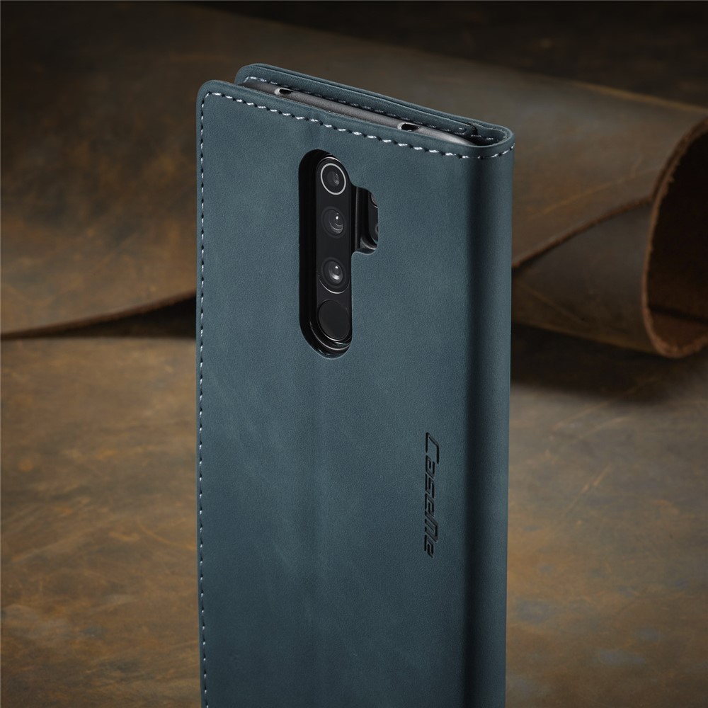 CASEME 013 Series Cartera De Piel De Auto-absorción Cáscara Del Teléfono Del Caso Del Soporte Para Xiaomi Redmi Nota 8 Pro - Azul-21