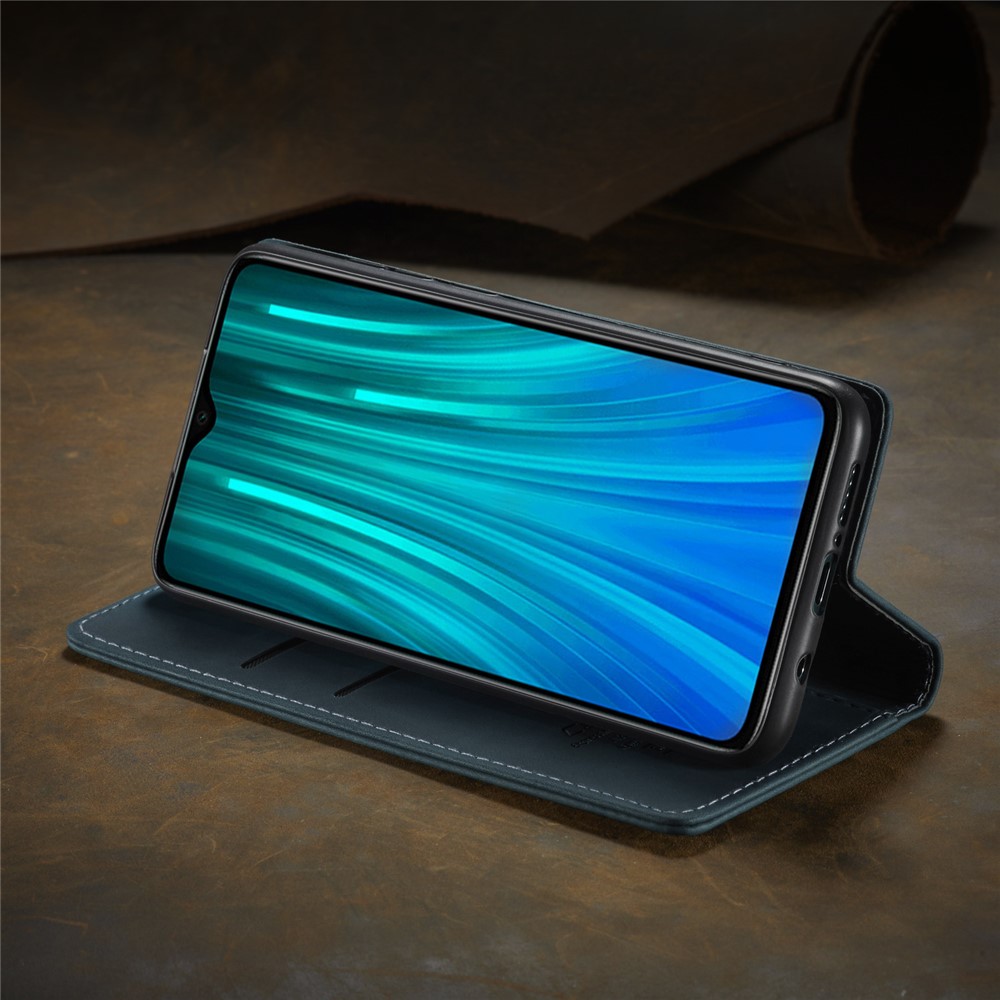 CASEME 013 Series Cartera De Piel De Auto-absorción Cáscara Del Teléfono Del Caso Del Soporte Para Xiaomi Redmi Nota 8 Pro - Azul-22