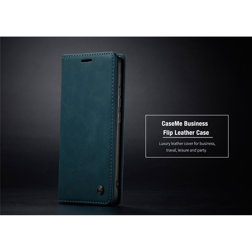 CASEME 013 Series Cartera De Piel De Auto-absorción Cáscara Del Teléfono Del Caso Del Soporte Para Xiaomi Redmi Nota 8 Pro - Azul-30