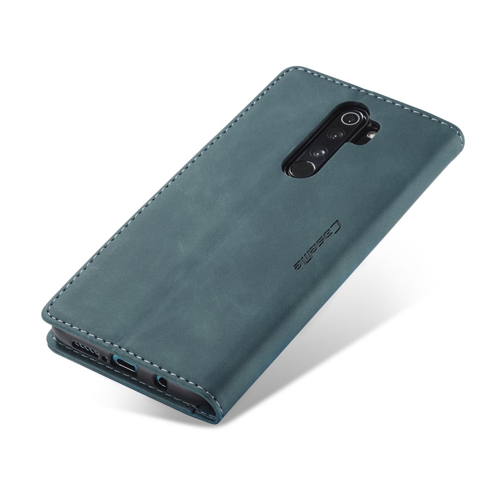 CASEME 013 Series Cartera De Piel De Auto-absorción Cáscara Del Teléfono Del Caso Del Soporte Para Xiaomi Redmi Nota 8 Pro - Azul-9