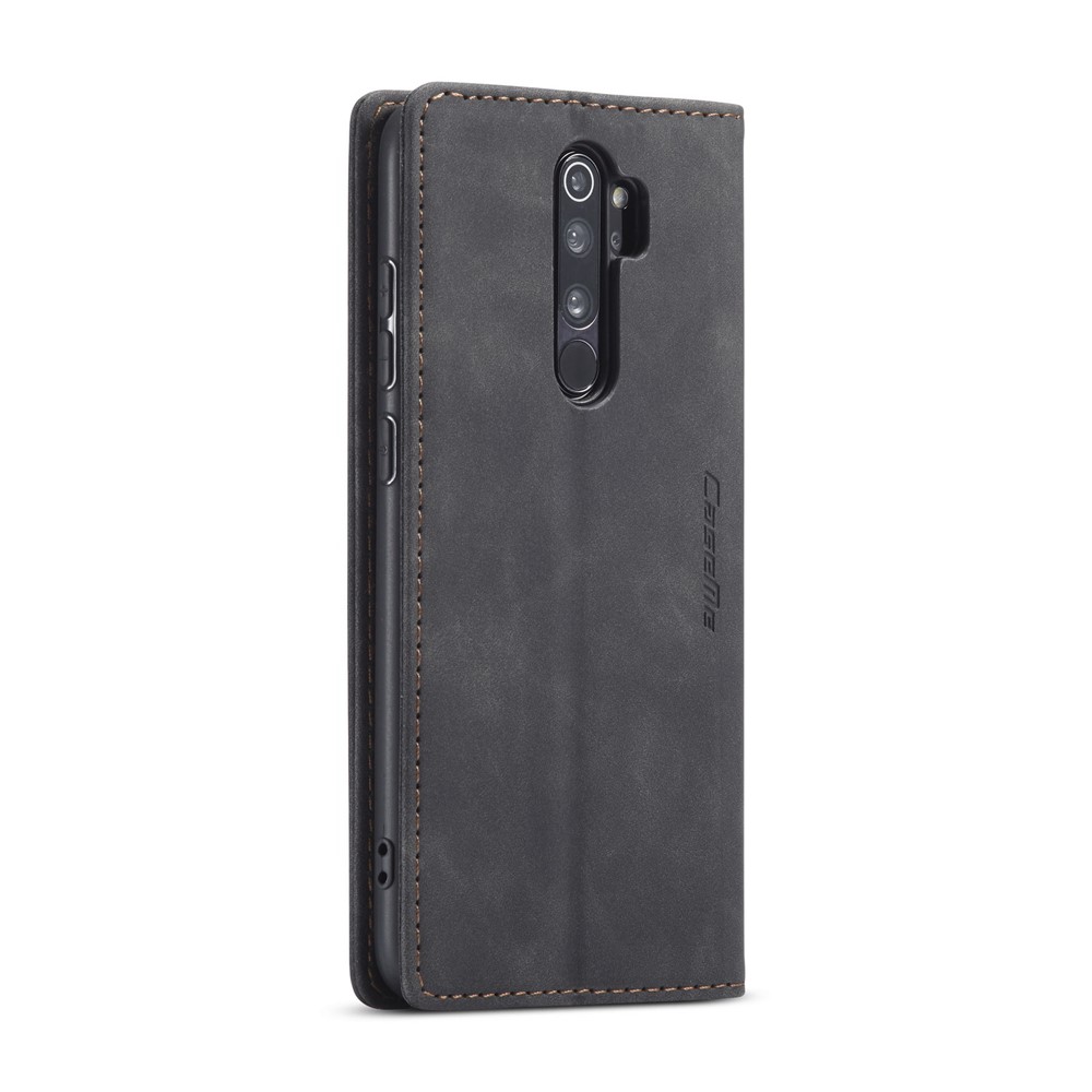 CASEME 013 Series Auto-absorbed Leather Wallet Stand Case Phone Shell for Xiaomi Redmi Note 8 Pro - Black-4