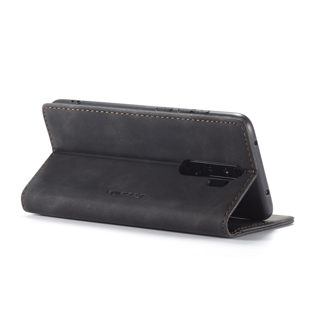 CASEME 013 Series Auto-absorbed Leather Wallet Stand Case Phone Shell for Xiaomi Redmi Note 8 Pro - Black-6