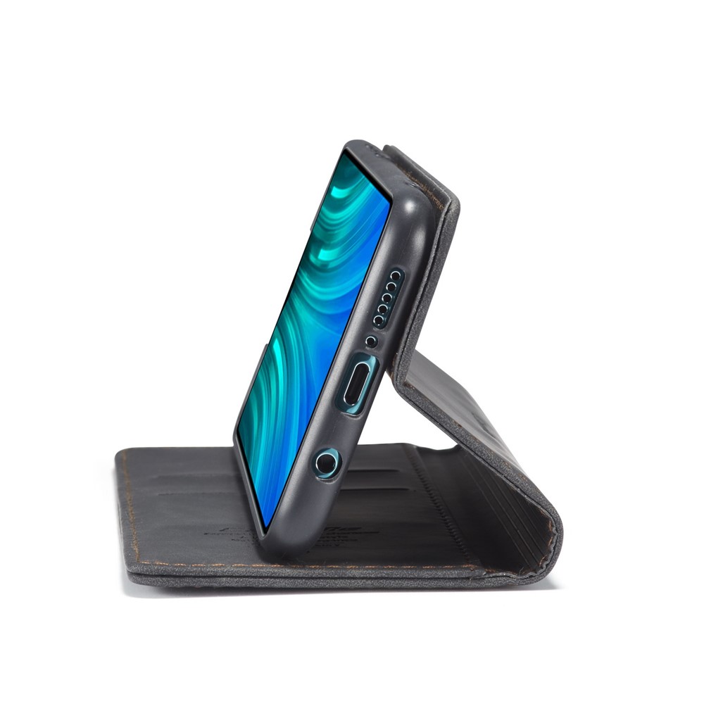 CASEME 013 Series Auto-absorbed Leather Wallet Stand Case Phone Shell for Xiaomi Redmi Note 8 Pro - Black-7