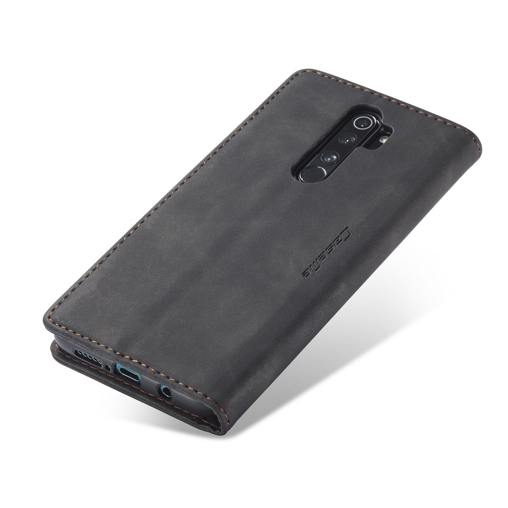 CASEME 013 Series Auto-absorbed Leather Wallet Stand Case Phone Shell for Xiaomi Redmi Note 8 Pro - Black-9