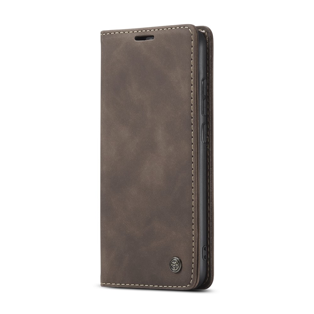 CASEME 013 Series Auto-absorbed Leather Wallet Stand Phone Covering Case for Xiaomi Redmi Note 8 - Coffee-6