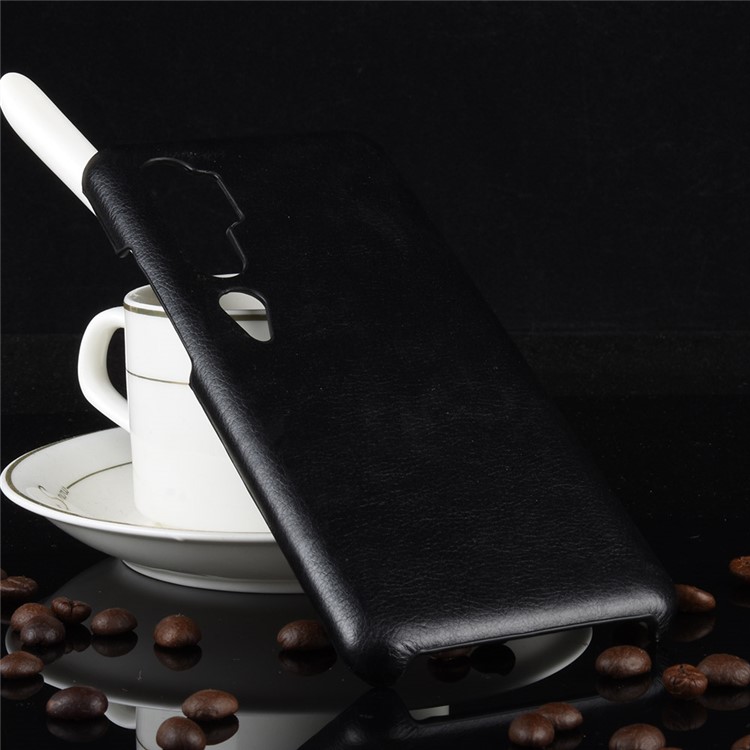 Litchi Skin PU Leather+PC Case Para Xiaomi Mi CC9 Pro/Mi Nota 10/Mi Nota 10 Pro - Preto