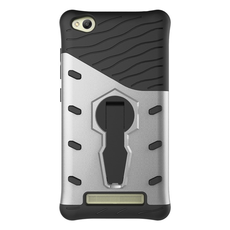 Armor PC + TPU Hybrid Case with Kickstand for Xiaomi Redmi 4a - Silver-2