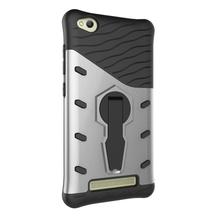 Armor PC + TPU Hybrid Case with Kickstand for Xiaomi Redmi 4a - Silver-3
