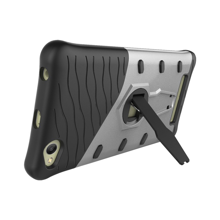 Armor PC + TPU Hybrid Case with Kickstand for Xiaomi Redmi 4a - Silver-5