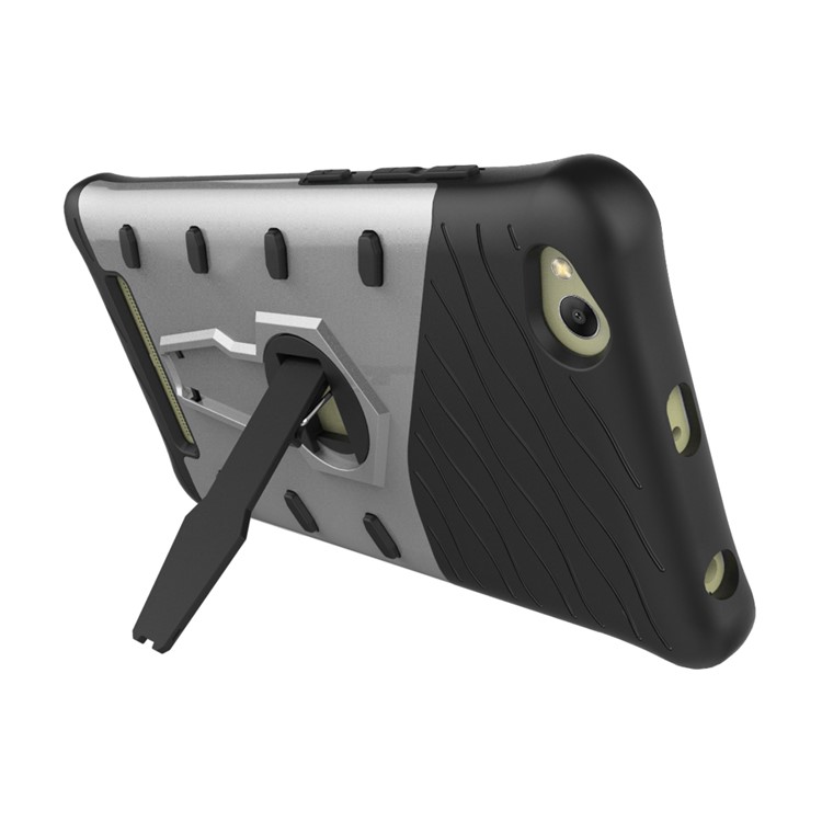 Armor PC + TPU Hybrid Case with Kickstand for Xiaomi Redmi 4a - Silver-6