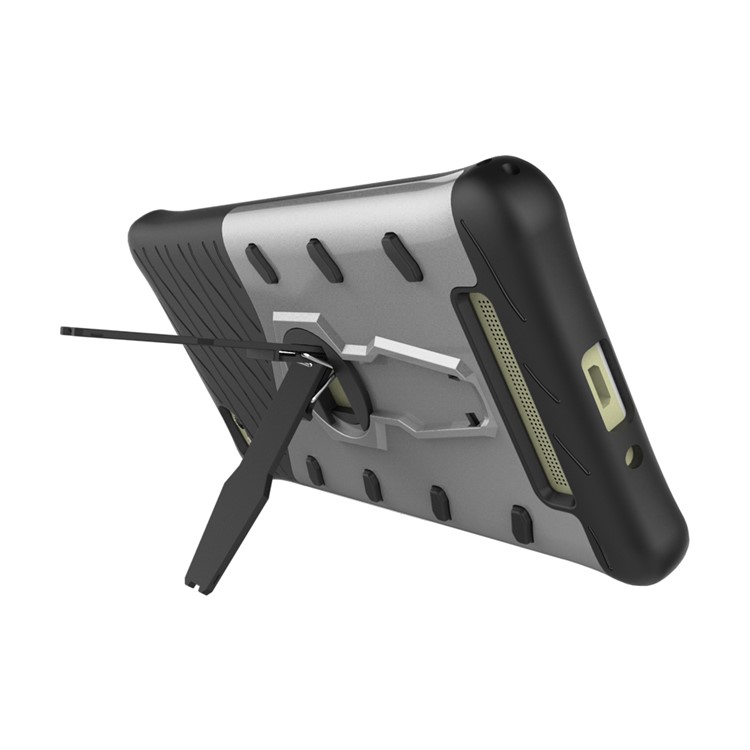 Armor PC + TPU Hybrid Case with Kickstand for Xiaomi Redmi 4a - Silver-7