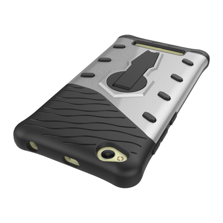 Armor PC + TPU Hybrid Case with Kickstand for Xiaomi Redmi 4a - Silver-8