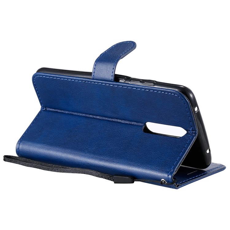 Caso Del Soporte Del Cuero De La Carpeta Para Xiaomi Redmi 8 - Azul-10