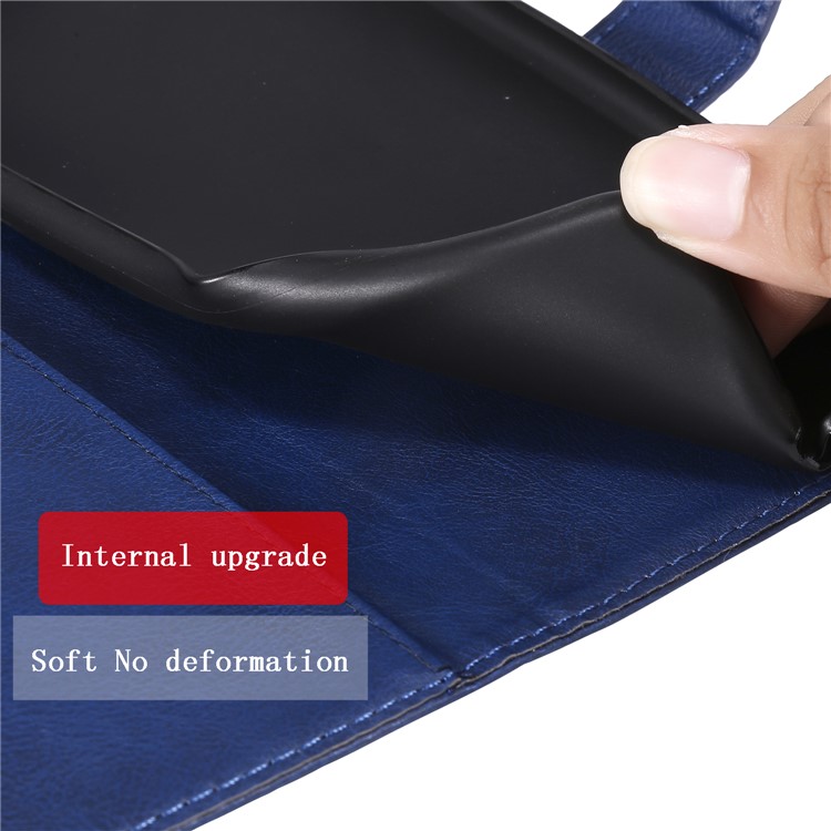Caso Del Soporte Del Cuero De La Carpeta Para Xiaomi Redmi 8 - Azul-2