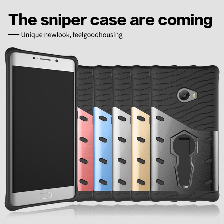 Armor PC + TPU Hybrid Case with Kickstand for Xiaomi Mi Note 2 - Silver-12