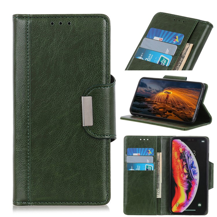 Textured PU Leather Wallet Stand Phone Shell for Xiaomi Mi 9 Pro/Mi 9 Pro 5G - Green-1